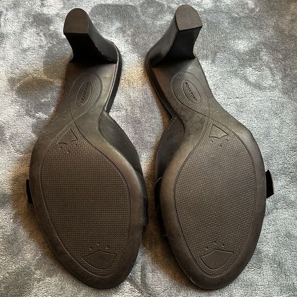 Rockport heeled sandals sz 8.5 M black leather buckle - Picture 5 of 7